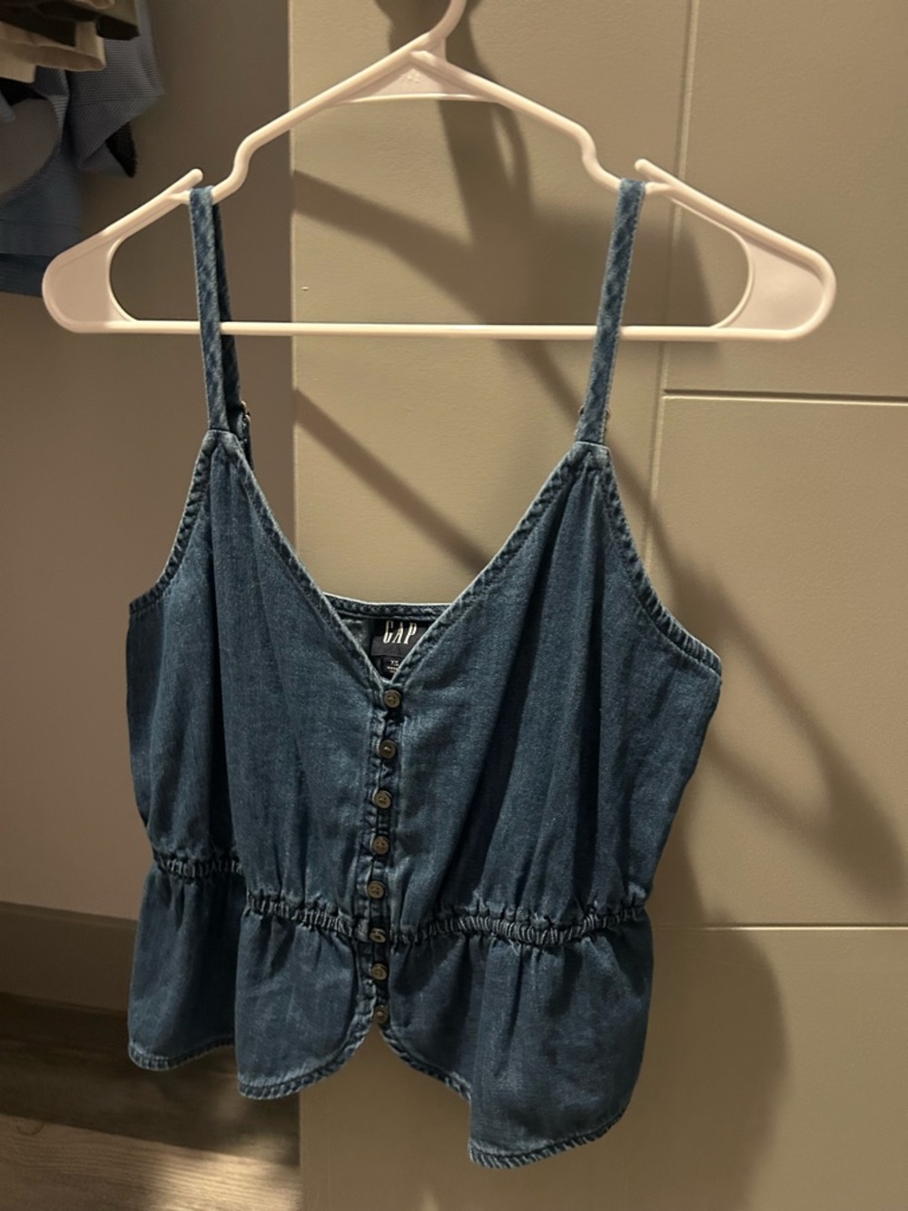 GAP Blue Denim Button-Front Camisole